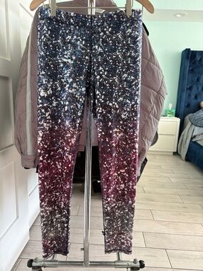 VINTAGE Terez Blue to purple ombre glitter look Leggings